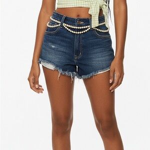 Kancan Blue Denim Women Shorts.
